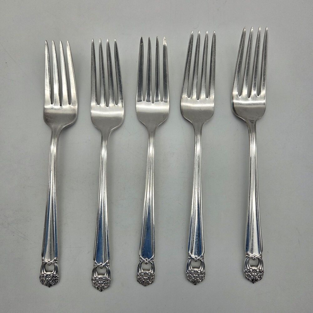 1847 Rogers Bros Eternally Yours Silverplate Dinner Forks Set of 5